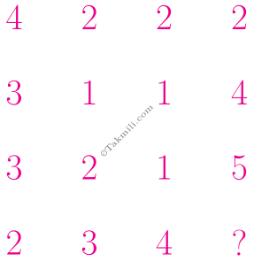 نمونه سوال ریاضی